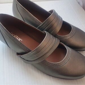 Hotter Adriana Woman's Comfort Concept Leather Bronze Mary Jane  Flats Sz 8